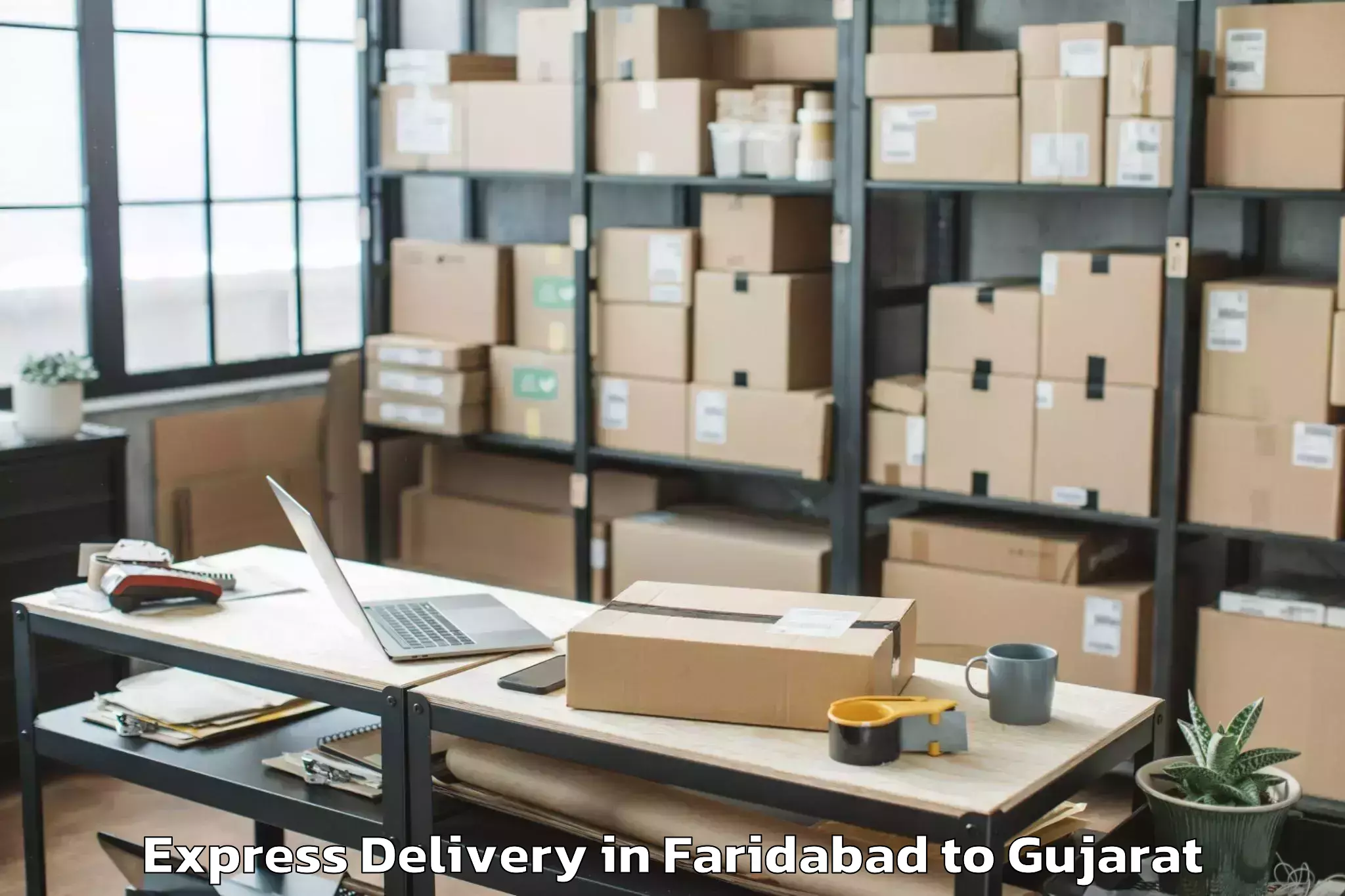 Professional Faridabad to Visavadar Express Delivery